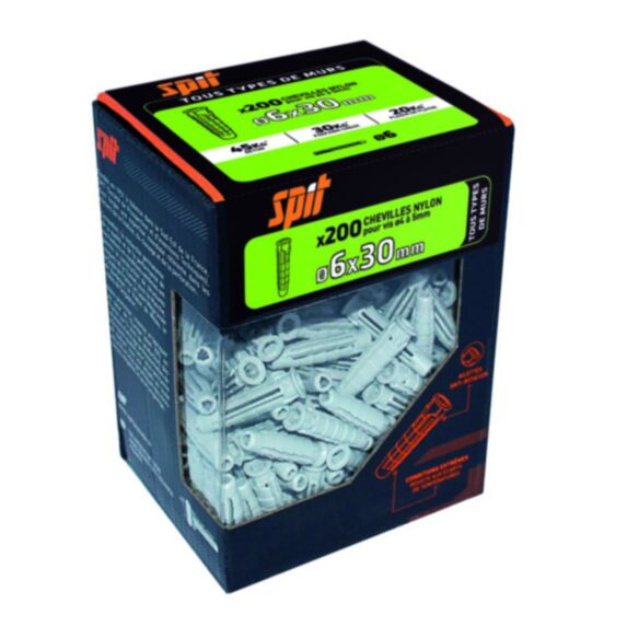 200 chevilles nylon universelles Ø6x30mm - SPIT