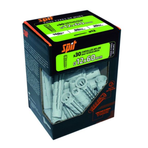 30 chevilles nylon universelles Ø12x60mm - SPIT