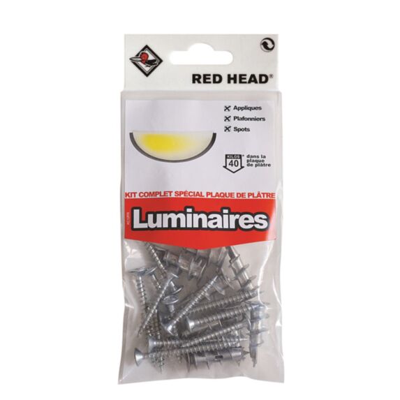 8 chevilles Vix Ø4,5 x 35 mm + vis TF Ø4 x 50 mm - RED HEAD