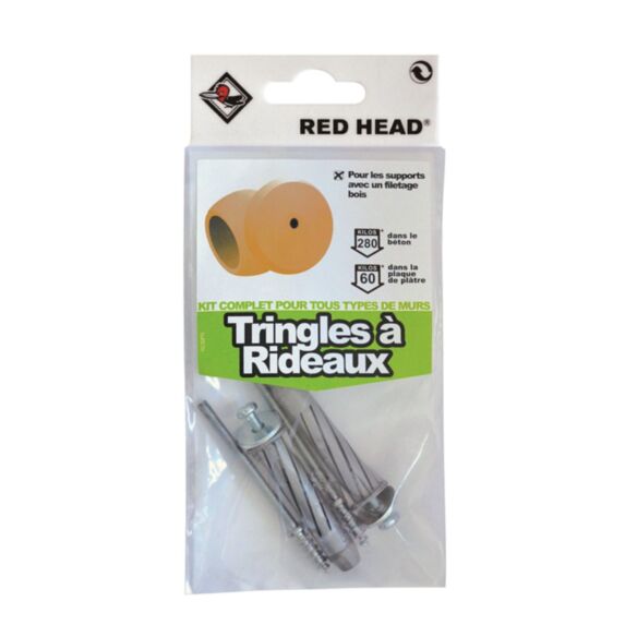 Kit Fixation Tringle Rideau Bois