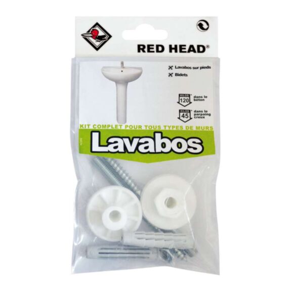 Chevilles Corner Kit Lavabo - RED HEAD