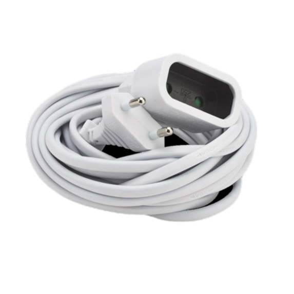 Rallonge électrique 5m2x0.75 blanc s/fi