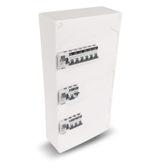 Coffret modulaire blanc pré-équipé 3 rangées 3 inter dif 11 disjoncteurs - DEBFLEX