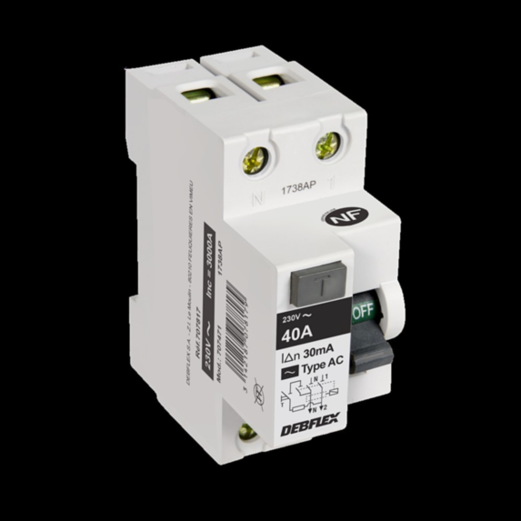 Interrupteur différentiel 30mA Type AC 40A - DEBFLEX