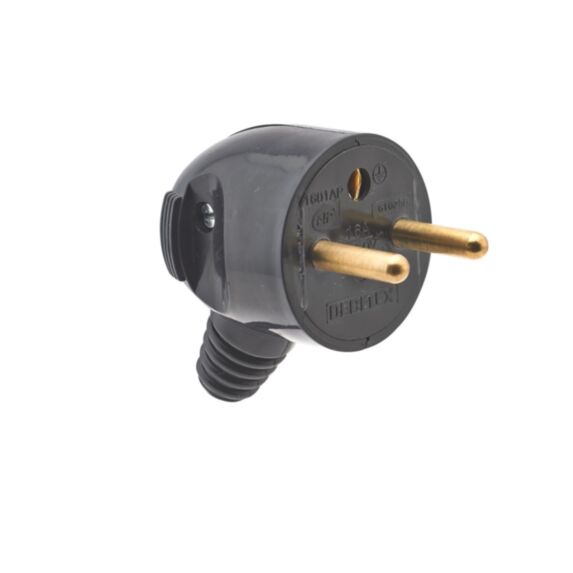 Fiche Mâle Portefeuille 2P+T 16A Sortie Latérale Noir - DEBFLEX