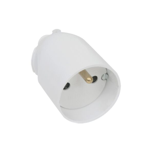 Fiche Femelle à Coiffe 2P+T 16A Sortie Droite Blanc - DEBFLEX