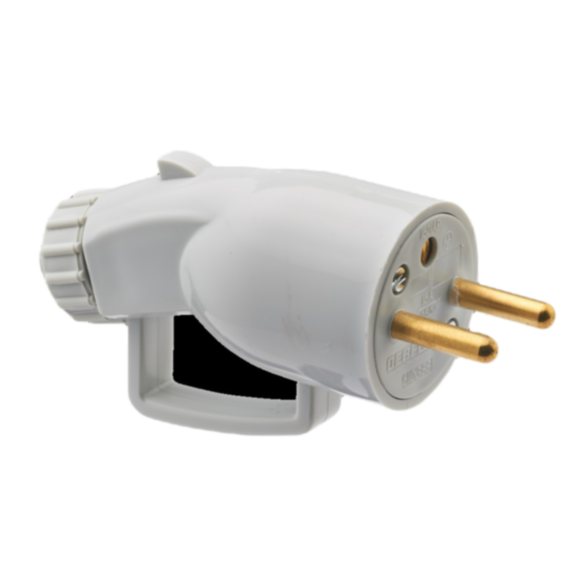 Fiche Mâle Clapet 2P+T 16A Gris - DEBFLEX