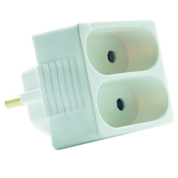 Fiche 2 prises Biplite Façade 2P 6A Blanc - DEBFLEX