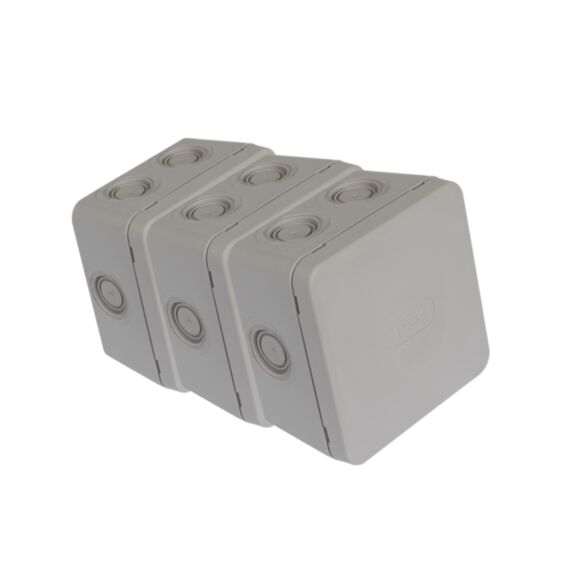 Boite de dérivation IP54 115x115x55 GRIS lot de 3 - DEBFLEX