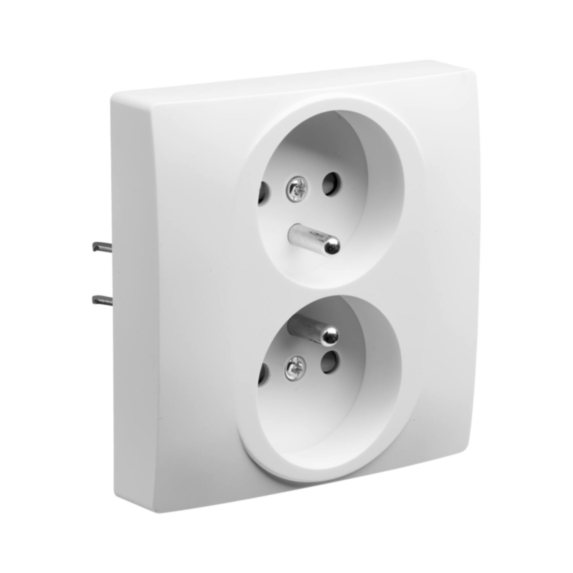 Double prise sur un poste 2P+T Nora noir - DEBFLEX