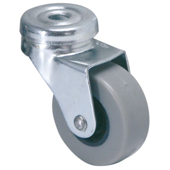 Roulette à œil pivotante 8mm caoutchouc gris non tâchant Ø42mm - Charge supportée 30 kg - CIME