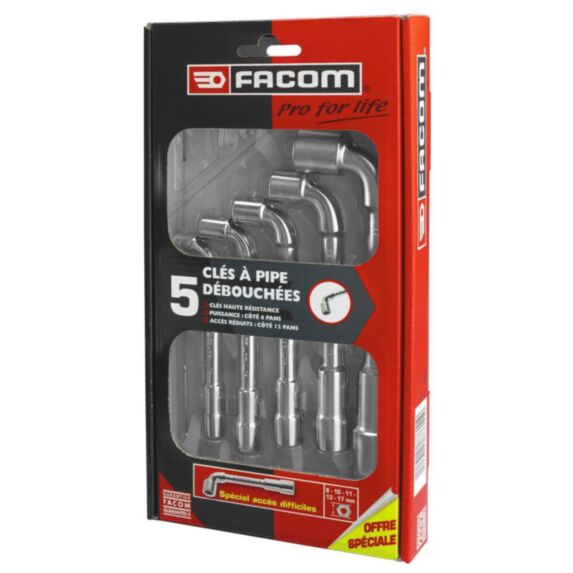 Coffret de 5 clés à pipe - profils 12 pans x 6 pans -  FACOM