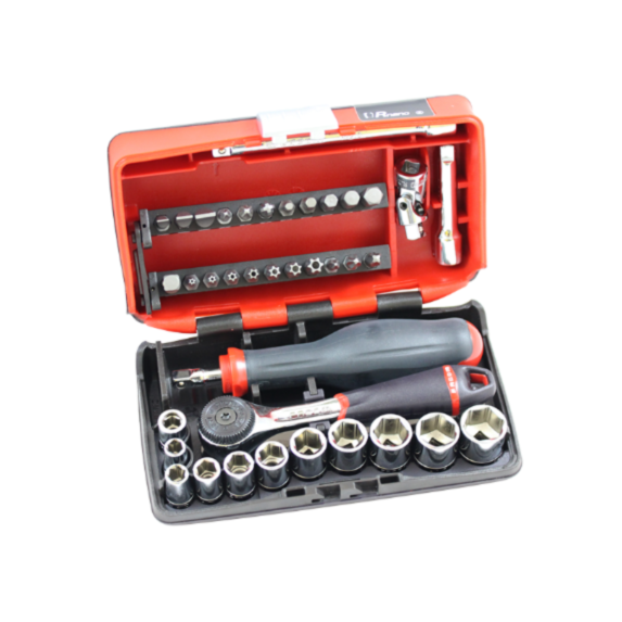 Coffret Facom cliquet et douilles 1/4 6 pans pour serrage et de vissage 38 pièces Facom