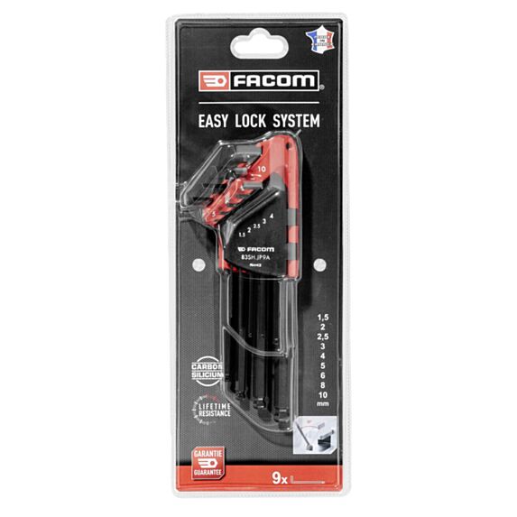Jeu 9 clés males Facom longues tetes spheriques 1.5 à 10