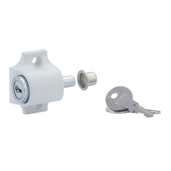 Verrou de fenêtre à cylindre et pêne poussoir spécial baies coulissantes 2 clés - THIRARD