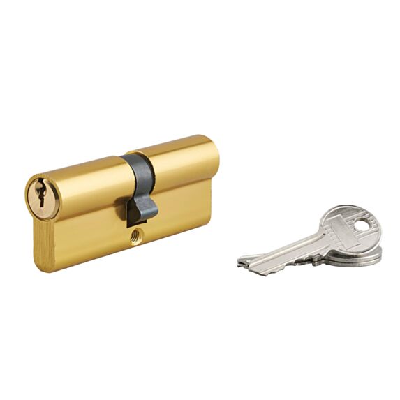 Cylindre profilé 40x40mm doré 3 clés crantées - SERRUPRIX