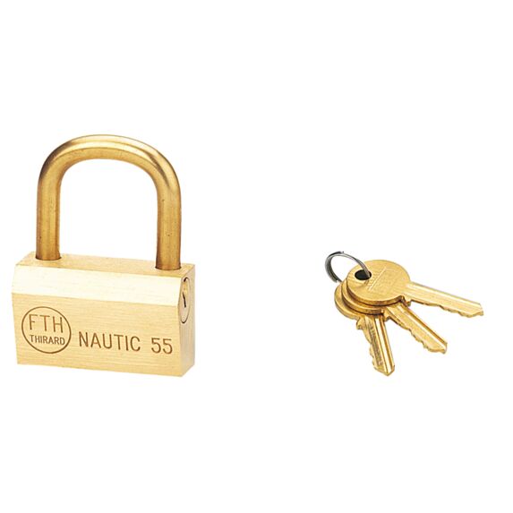 Cadenas de sûreté Nautic 68 55mm 3 clés laiton - THIRARD