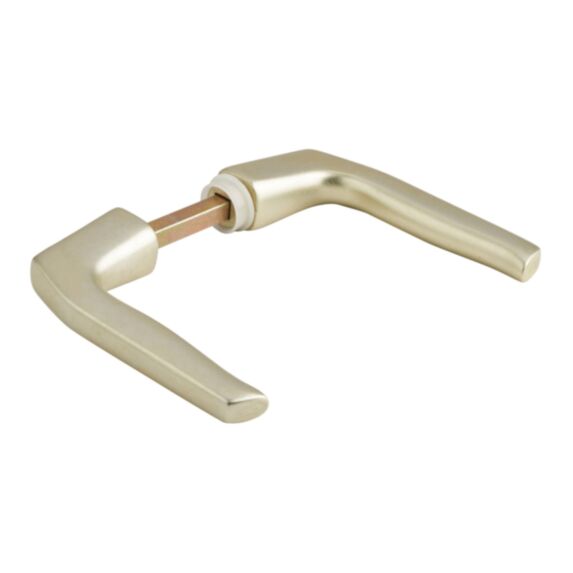 Poignée Porte Béquille Double Aluminium Champagne 8mm