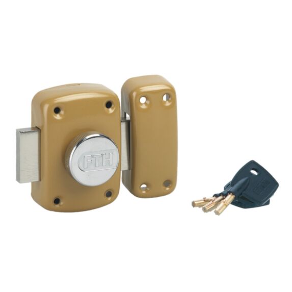 Verrou de haute de sûreté Emeraude à bouton et cylindre à pompes 3 clés - THIRARD