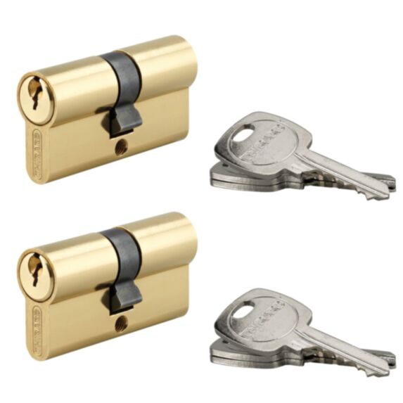 Lot de 2 cylindres std 30x30 laiton s'entrouvrant