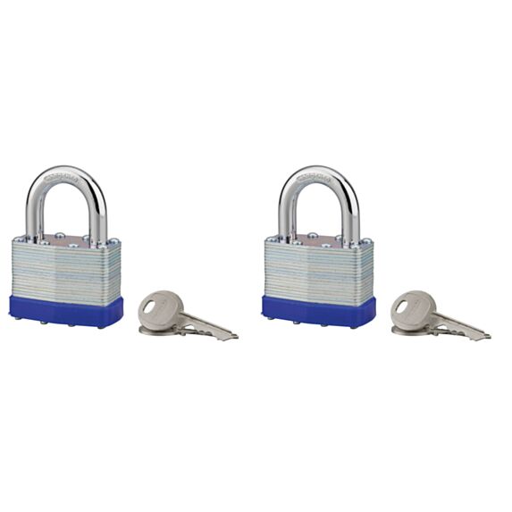 Set 2 cadenas + 4 clés auto lamelles zingué 50 mm - THIRARD