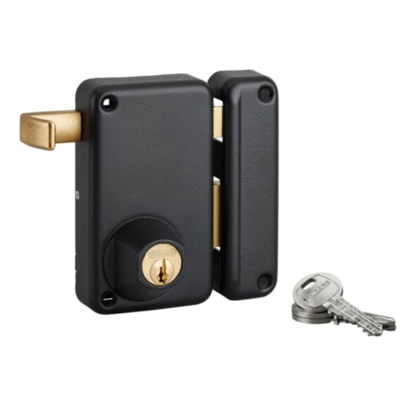 Serrure applique verticale à double cylindre à tirage 75x130mm droite - THIRARD