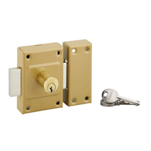 Verrou Concorde bronze double cylindre 45mm 3 clés