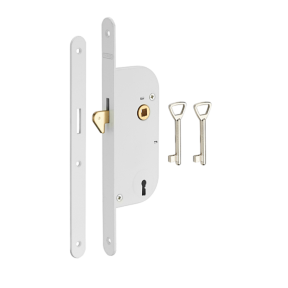 Serrure à encastrer axe 40 pène dormant 1/2 tour verni bout rond - THIRARD