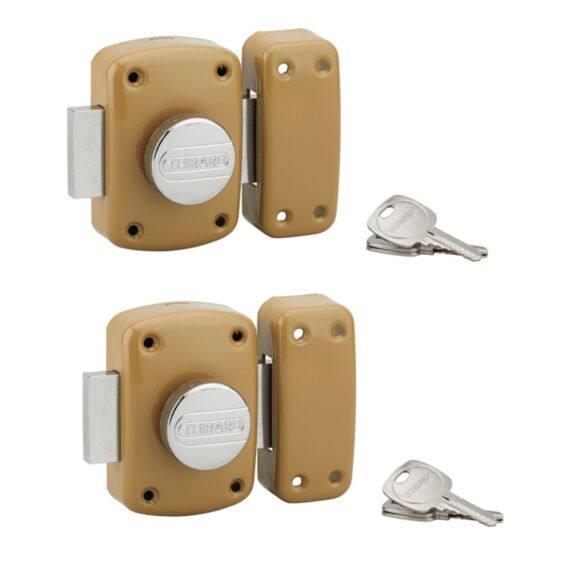 Paire de verrou de sureté 2310 à bouton et cylindre 45mm 6 clés - THIRARD