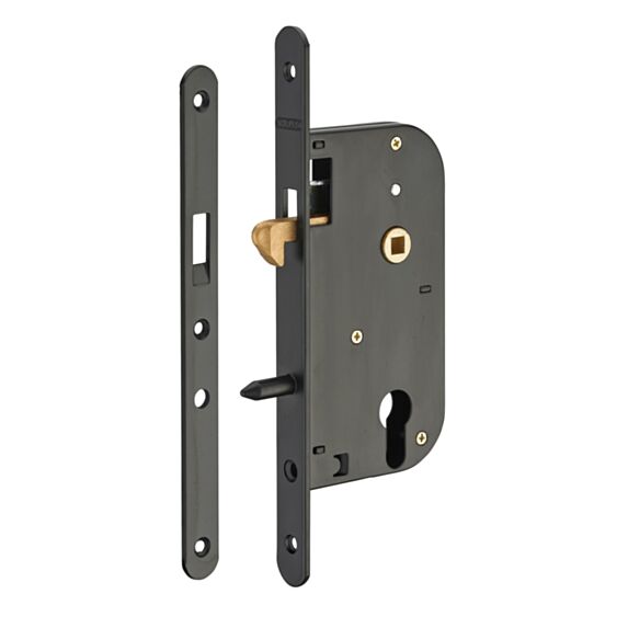 Boîtier de serrure à mentonnet époxy noir bouts ronds - THIRARD