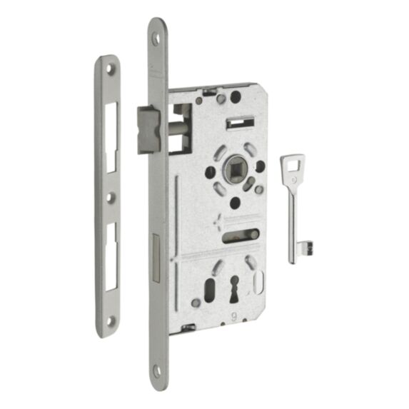 Serrure à Encastrer Pêne Dormant 1/2 Tour Entraxe 72mm Droite 1 Clé
