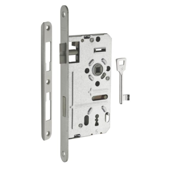 Serrure à encastrer pêne dormant 1/2 tour entraxe 72mm gauche 1 clé