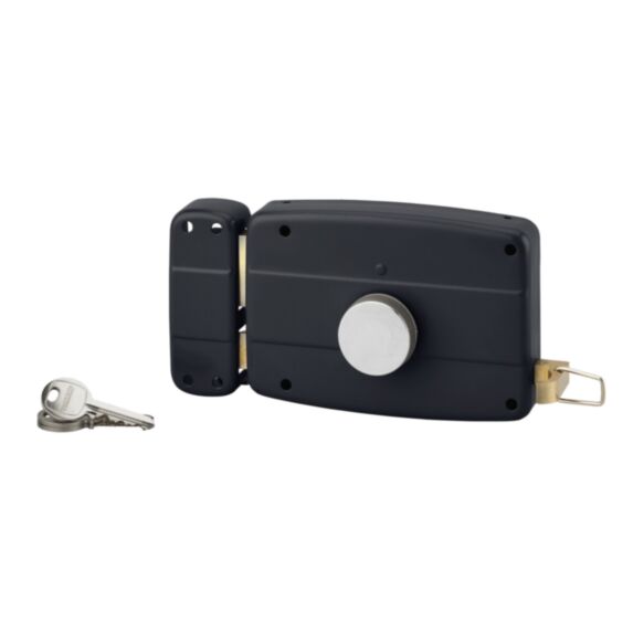 Serrure de garage à cylindre et bouton à tirage 140x90mm gauche - THIRARD