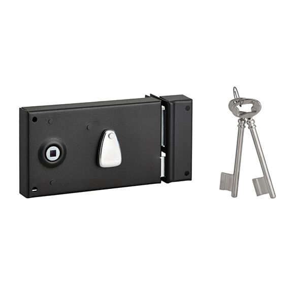 Serrure applique horizontale pêne dormant 1/2 tour 140x82mm droite