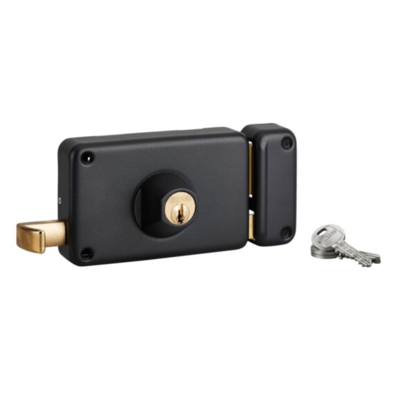 Serrure applique horizontale à cylindre à tirage 140x88mm droite - THIRARD