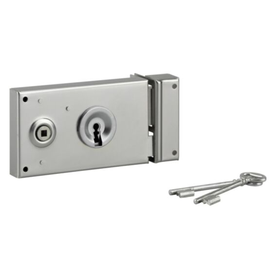 Serrure pêne dormant 1/2 tour zinguée 140x83mm