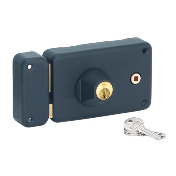 Serrure applique horizontale à double cylindre à fouil140x88 gauche - THIRARD