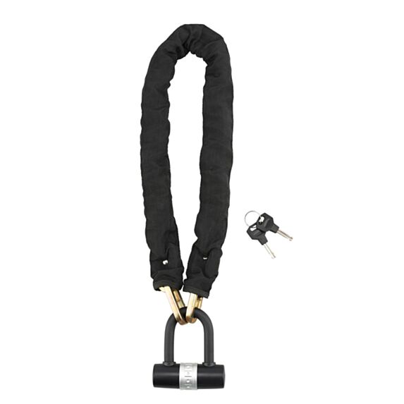 Chaine Antivol + 2 Clés + Cadenas en Acier Gainé Nylon 0,9m - THIRARD