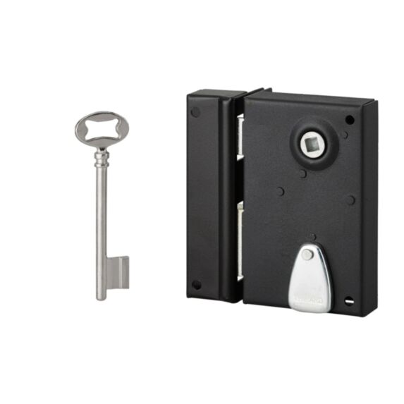 Serrure 1/2 tour 70x110mm gauche noire 1 clé - THIRARD