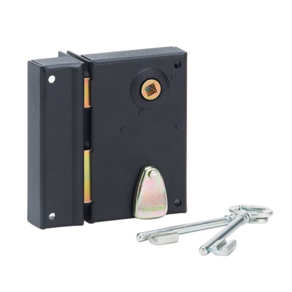 Serrure applique verticale pêne dormant 1/2 tour 1 clé zinguée 70x110mm gauche - THIRARD