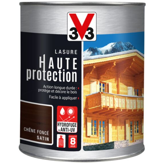 Lasure bois haute protection chêne foncé 1L - V33