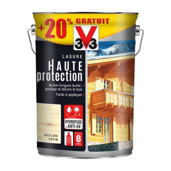 Lasure Haute Protection Incolore 5+1L gratuit - V33