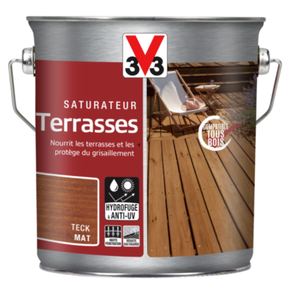 Saturateur terrasses mat 2.5L - Teck - V33