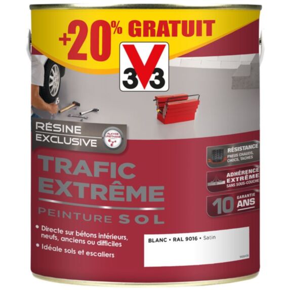 Peinture sol trafic extrême blanc 3l