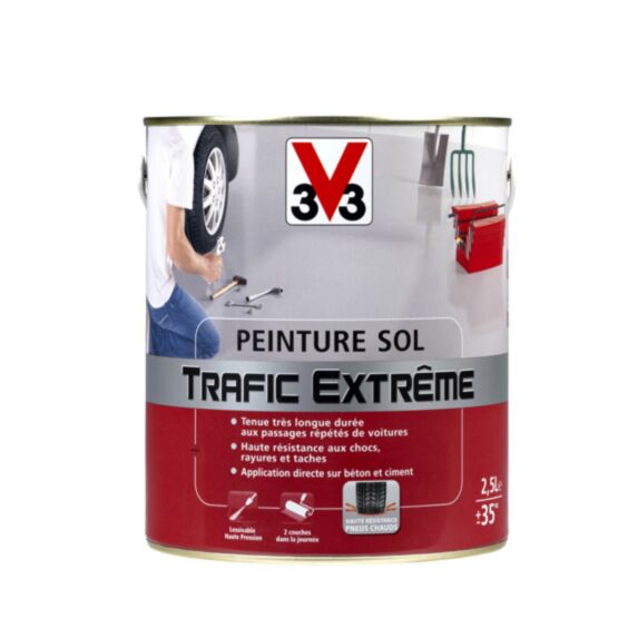 Peinture sol trafic extrême satin 2,5L rouge brique - V33