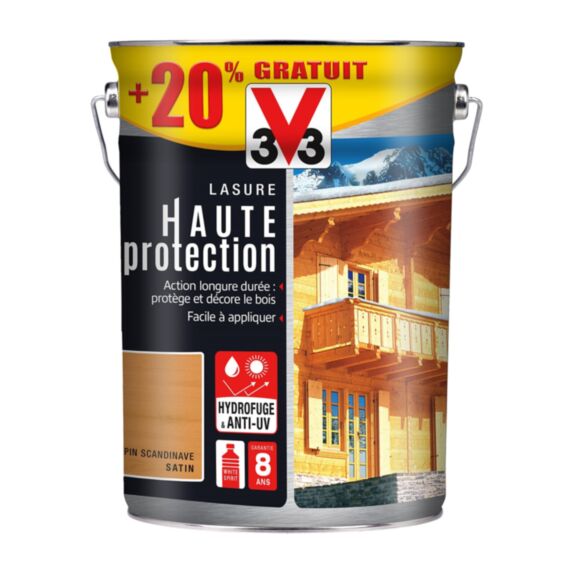Lasure Haute Protection Pin Scandinave 5 L + 20% - V33