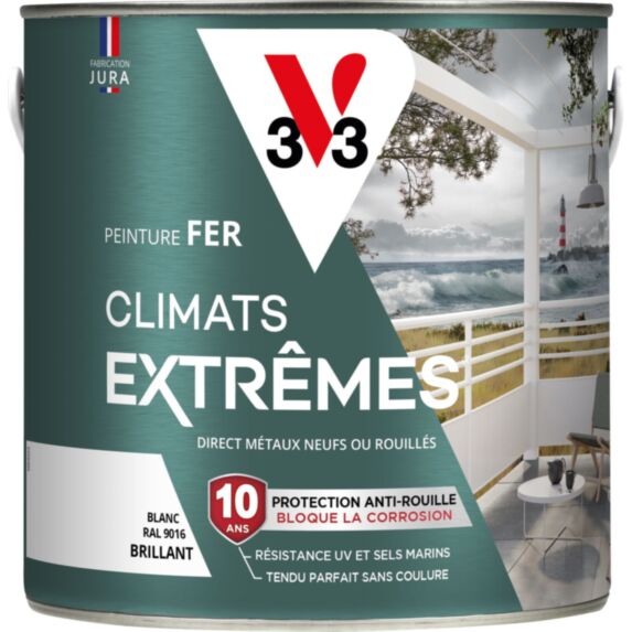 Base à teinter peinture fer climats extrêmes blanc brillant 0,5L - V33