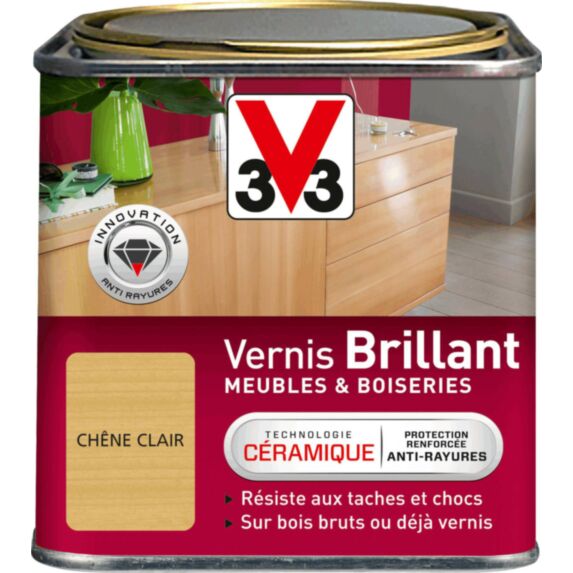 Vernis brillant meubles & boiseries reflet chêne clair 0,5 L - V33