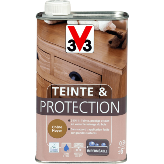 TEINTE ET PROTECTION CHÊNE MOYEN 0.5L