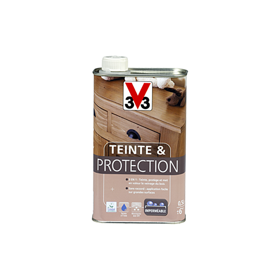 Teinte & protection meubles & boiseries mat gris fumé 0,5 L - V33
